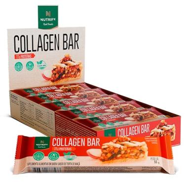 Imagem de Collagen Bar Torta de Maçã - Fonte de Proteínas e Colágeno - Saúde e Sabor - 10 Unidades - Nutrify