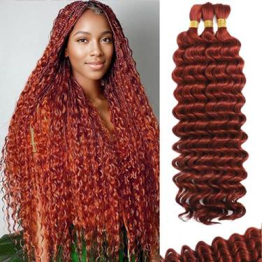 Imagem de Human Braiding Hair BIZVUS Deep Wave, 24 polegadas, 110 g, 3 pacotes