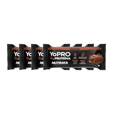 Imagem de Kit 4 Barra de Proteína YoPro 15g de Proteína Nutrata Chocolate 55g