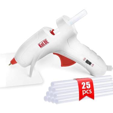 Imagem de Pistola de cola quente de temperatura dupla com 25 bastões de cola, mini pistola de cola de derretimento ajustável Kelde para projetos de precisão DIY, 20 watts
