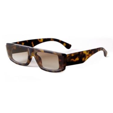 Imagem de VFDHN Óculos de sol retangulares com armação, moda feminina e masculina, proteção UV400 (2)