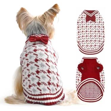 Imagem de MengMengDa Suéter de Natal para cachorro de Halloween para meninas ou meninos extrapequenos, roupas macias de inverno para cães, roupas para cachorros, gatos, PP, PP, roupas (vermelho, P)