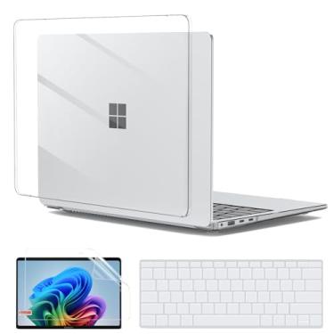 Imagem de G JGOO Compatível com Microsoft Surface Laptop 38.1 cm Touchscreen Copilot + PC 2024 (7th Ed) modelo 2037, capa protetora de plástico rígido com capa de teclado e protetor de tela, transparente