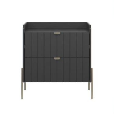 Imagem de Mesa De Cabeceira Madeira Mdf 60cm Quarto Casal Pé Champagne - Aprire 