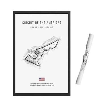 Imagem de Arte De Parede Vintage Em Lona HD Com Tema De Circuito De Fórmula 1 Im