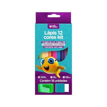 Imagem de Onda Pro Kit Escolar 18 Peças com Lapis12 Cores, Lápis HB2, Apontador, Borracha