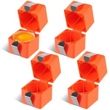 Imagem de Pacote com 4 abridores de casca de ovos, ferramenta portátil para quebrar ovos sem esforço, cortador de casca de ovo para cozinha e dormitório