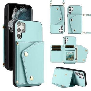 Imagem de Dibosom Capa carteira de luxo para Samsung Galaxy S23 Ultra 5G com 5 compartimentos para cartões, fina e fina e alça de ombro, suporte para cartão de crédito, capa para celular para S23Ultra 23S S 23