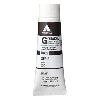 Imagem de Holbein Emulsão de polímero acrílico para artistas guache acrílico, 40 ml sépia (D835A)