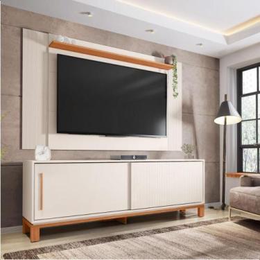 Imagem de Bancada Rack com Painel Para Tv até 65 Polegadas Jace Bege - Caemmun