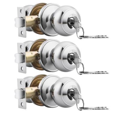 Imagem de Fechaduras de porta Probrico Keyed Alike Front Entry Maçanetas, pacote