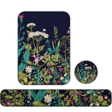 Imagem de Lateefah Mouse pad com descanso de pulso, mouse pad ergonômico 3 em 1 e teclado descanso de pulso gel mousepad com suporte de pulso, alívio da dor no pulso e almofada de digitação fácil para casa