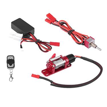 Imagem de Luqeeg Rc Winch Controller, 1/10 Escala Obra Requintada Construção de Metal Remoto de Guincho Sem Fio Se Encaixa Em Duas Portas de Guincho Elétrico com Dois Botões para Reboque