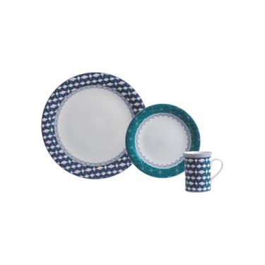 Imagem de Serviço de 18 Peças com Caneca em Porcelana, Decoração Itacaré, Porcelana Schmidt