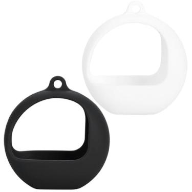 Imagem de Acddeny Capa de fone de ouvido compatível com soundcore v40i, [suporta carregamento sem fio] [capa protetora à prova de choque] capa de silicone para fone de ouvido (preto-branco)