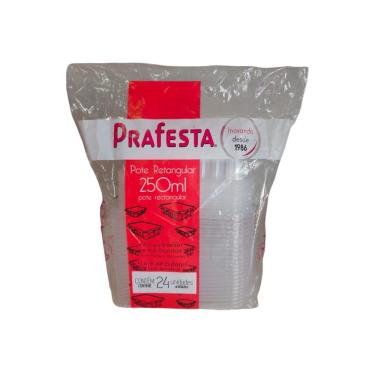Imagem de Pote Retangular Freezer e Micro-ondas 250ml com Tampa Prafesta c/24 un