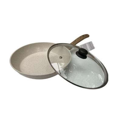 Imagem de Frigideira Indução Ceramico 24 Cm - Marmore Com Tampa Vidro