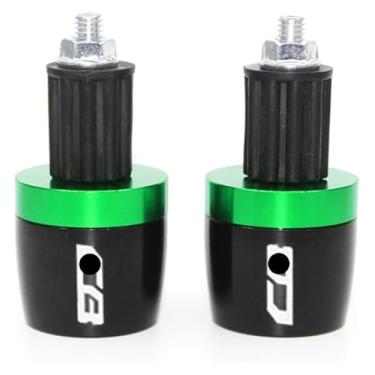 Imagem de Punhos de guidão de motocicleta, extremidades de barra, tampão compatível com CB125R CB150R CB190R CB250R CB300R CB400 CB500X CB500R (A-Green)