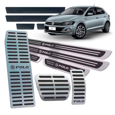 Imagem de Soleira VINIL Pedaleira Descanso Novo Polo 2018 Preto AR A