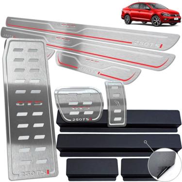 Imagem de Pedaleira Soleira Descanso Prata BRelevo Virtus Gts 250 Tsi