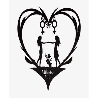 Imagem de Coração Ela+Ela Minha Vida - Genérica, Preto