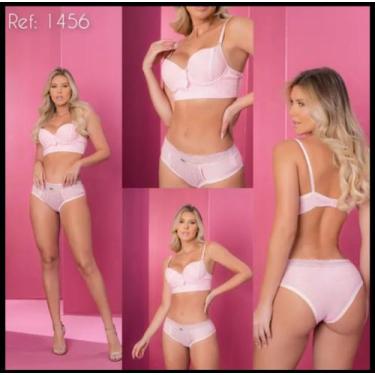 Imagem de Kit  com 5 Conjuntos de lingerie - Toque de Ouro Lingerie, Azul, M