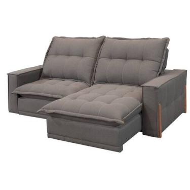 Imagem de Sofá Retratil e Reclinável com Molas Ensacadas 200cm Afago Linho - Nas