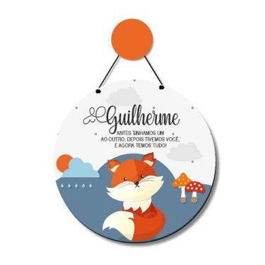 Imagem de Enfeite Porta Maternidade MDF Raposinha com Nome Personalizado - Ideia