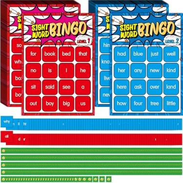 Imagem de Sight Word Bingo Game, 144 Sight Words Learn to Read Level 1 & Level 2 Bingo Board Game Dolch & Fry Words Lists for Kindergarten, Classroom, Home, Grade 1st, 2nd, Kids 4-8 (2-40 Players)