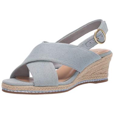 Imagem de Bella Vita Sandália anabela alpargata feminina, Jeans Lt, 6.5 Wide