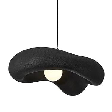 Imagem de Luminária pendente de resina criativa em forma de disco voador, luminária pendente de teto com base E26/27 minimalista japonesa com altura ajustável para balcão de ilha de cozinha e sala de