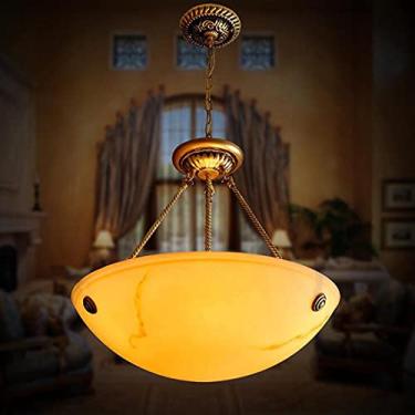 Imagem de Lustre Pendente Luminária Vintage Vidro Luminária de Mesa de Jantar Moderna Rústica Estilo Country House Sala de Jantar Luz LED E27 3 Lâmpadas Diâmetro 50 cm Luminária Pendente Design Retro