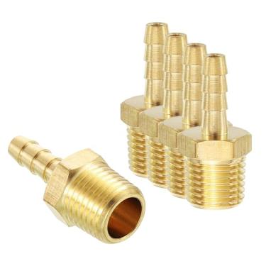 Imagem de HARFINGTON 5 peças 5/40.6 cm a 3/20.3 cm NPT mangueira de latão macho encaixe de farpa splicer Mender para impressão 3D, compressor de ar, máquina CNC, matrizes