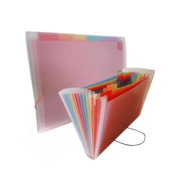 Imagem de Pasta Sanfonada A4 com 12 Divisórias em Plástico - Pasta Organizadora para Documentos Escolares e de Trabalho, Pasta com Material Impermeável - Cores a Escolher(Colors)