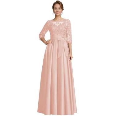 Imagem de Vestido Raomiao, renda, cetim, mãe do noivo, casamento, rosa 16