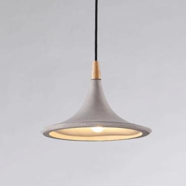 Imagem de YQSLQZZ Lustre de cimento para alto-falante de 29 cm, luminária pendente de ilha de cozinha industrial vintage, luzes de teto suspensas acima da mesa de jantar, para pias de bar de sala de jantar