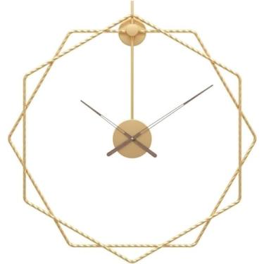 Imagem de WYUYIWH Relógio de parede arte moderna relógio de parede simples decoração de parede sem tique-taque relógios de parede de metal mudo para sala de estar cozinha quarto escritório decoração de parede
