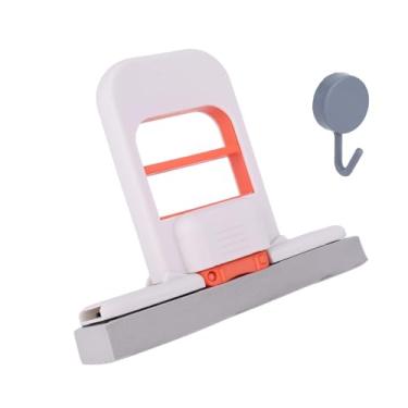 Imagem de Mini Dobrável Esfregona Mesa, Portátil Auto-Escorrega Limpador Esponja com Gancho & Cabeça Esponja Sistema Limpeza Seco Húmido para Casa Banho Cozinha Tampos Vidro Superfícies Vidro
