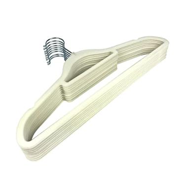 Imagem de Cabides de veludo antiderrapantes premium [conjunto de 10] – cabides de veludo resistentes com barra de gravata, gancho rotativo de 360 graus – economia de espaço, resistente para segurar, jaqueta