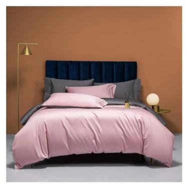 Imagem de Roupa de cama 100% algodão solteiro queen king conjunto de lençol de cima capa de edredom (família F)