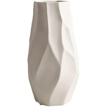 Imagem de CYYHGD Vasos de cerâmica com arranjos florais, vasos decorativos para sala de jantar, sala de estar, secretária, adequados para casamentos, escritórios, festas, decoração de casa (azul)