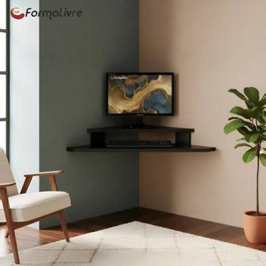 Imagem de Rack Suspenso Aparador Bancada Estante de Canto para Computador Monito