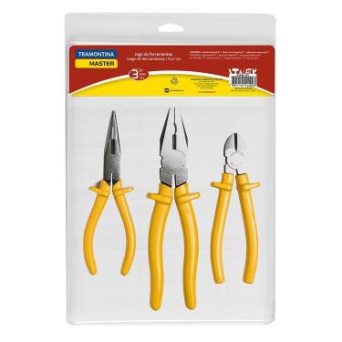 Imagem de Jogo de 3 Alicates (Bico Meia Cana, Corte Diagonal, Alicate Universal)