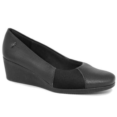 Imagem de Sapato Usaflex Anabela Salto Baixo Proteção Joanete AA3813, Preto, 36