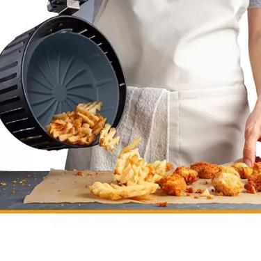 Imagem de FORMA BANDEJA DE SILICONE FLEXÍVEL PROTETORA REUTILIZÁVEL ANTIADERENTE PARA FRITADEIRA ELÉTRICA AIR FRYER