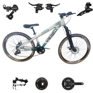 Imagem de Bicicleta 26 VikingX T25 24v Freeride SHIMANO K7 Indexado Pneu Slick Fino Fx Amarela1.50-Unissex