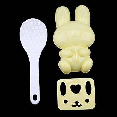 Imagem de GLOGLOW Fondant e Goma Pasta Moldes Alimentos Pp Desenho Animado de Coelho Sushi Arroz Molde, Fabricante de Artesanato de Manutenção de Bricolage para Produtos para Crianças (Amarelo)