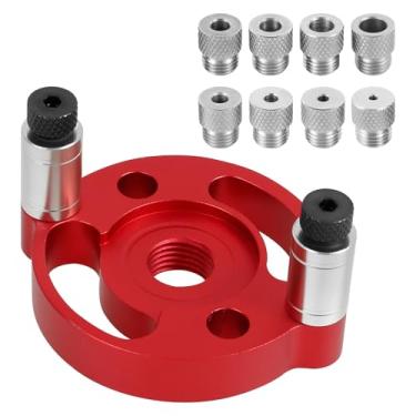 Imagem de Conjunto de localizador de centro de carpintaria kit de gabarito autocentrante vertical 3/4/5/6/7/8/9/10 mm bucha de broca para item de marcenaria DIY (combinação)