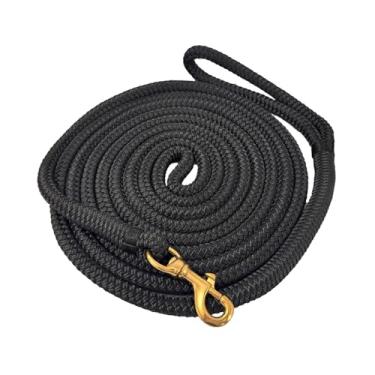 Imagem de Baoblaze Corda para guia de cavalo, fixação rápida para cabresto, trança dupla com fivela de metal, linha de estocada para guia de desempenho equino