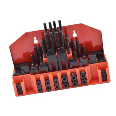 Imagem de kimllier Kit de fixação de ranhura em T de 58 peças de 7/16 polegadas Pro-Series 3/8 polegadas - 16 pinos endurecidos kit de fixação adequado para fresadora Bridgeport